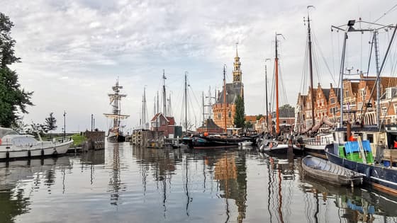 Ochtendzonnetje sluierbewolking Markermeer Hoorn