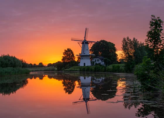 Verkleuring net voor zonsopkomst