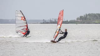 Windsurfen op het Lauwersmeer 
