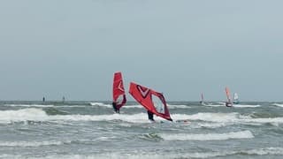 Harde wind aan zee 