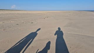 Lange schaduw en zonovergoten 