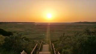 Zonsondergang boven de Slufter op Texel 