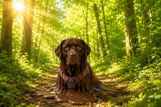 Naar het bos was niet zo’n goed idee…. -;