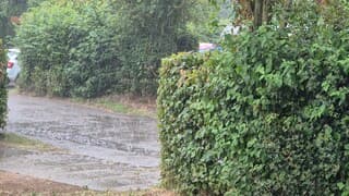 Plensbuien tijdens onweer