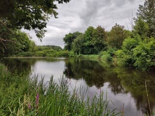 Weerspiegeling, bewolkt.