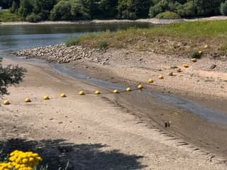 De boeien liggen droog 