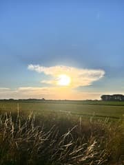 Avondzon in de polder