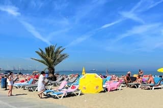 Sluiers boven strand