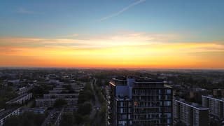 Ochtendgloren boven Beverwijk vanmorgen vroeg 