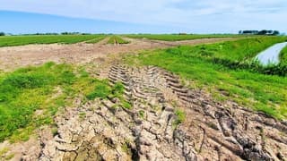 De scheuren staat overal in de grond.