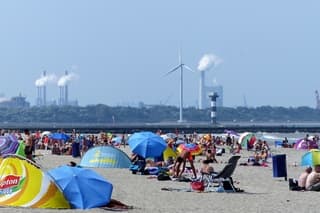 Druk strand