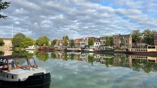 Zonnige zondagochtend met een groene gloed op het water