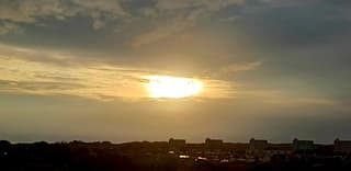 Ondergaande zon vanavond 