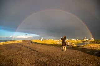 Mooie regenboog vastleggen 