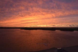 Rode lucht na zonsondergang 