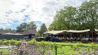 Warm terras weer