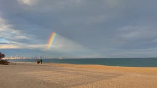 Strand van Saler, in de verte haven van Valencia 