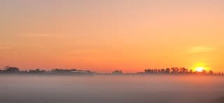 Grondmist bij zonsopkomst 