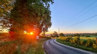 Zonsopkomst in Battice in België 