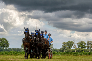 Donkere wolken en zon wisselen elkaar af.