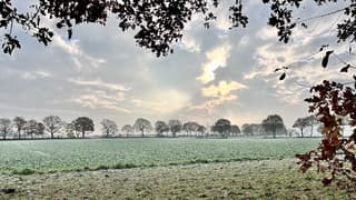 Valthe, Drenthe. Mistige en ijzige dag.
