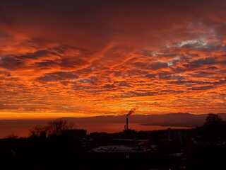 Zonsondergang in Zwitserland