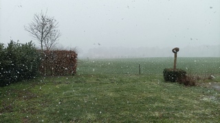 Opeens valt er (natte) sneeuw.