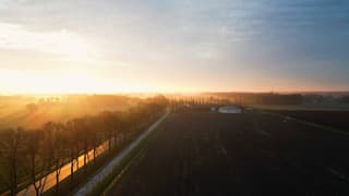 Ochtend zon met een drone