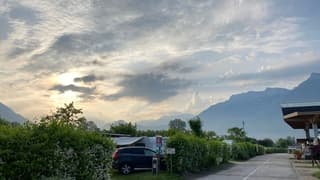 Ochtend zon in Levico, waar de Giro d’italia langs komt