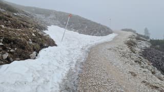 Dobratsch Naturpark Karinthië. Op de bergen mist en nevel helaas..
