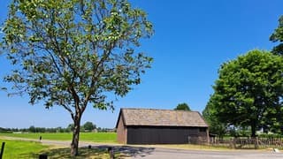 Blauwe lucht boven het boerenland