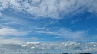 Mooie vliegtuigstrepen