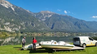 Alpen: bootjes op het droge