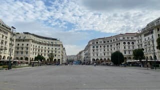 Bewolking boven Thessaloníki stad