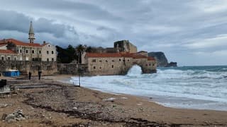 Een stormachtige dag in Budva, Montenegro