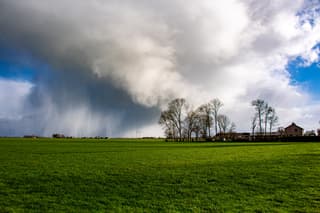 Landerijen bij Nieuwleusen na een stevige (natte) sneeuwbui