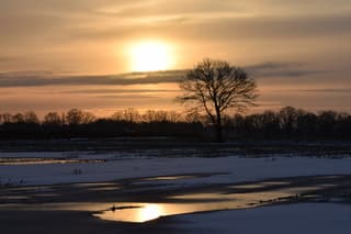 Koude, mooie zonsopkomst