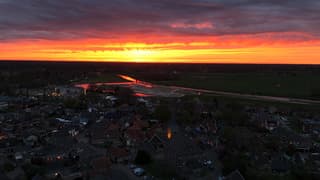 Ondergaande zon bij Gramsbergen