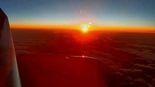 Oranje zonsondergang boven Hispanje