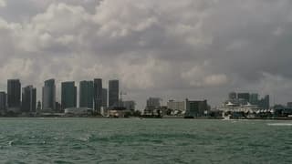 Miami Beach vanmiddag, veel bewolking, zon en een enkele bui 