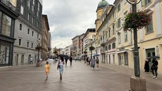 Regen in Rijeka (Kroatië)