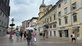 Regen in Rijeka (Kroatië)