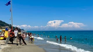 Finale Ligure, Italië. Mooie wolken in de verte