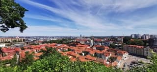 Mooie lucht bij een graad of 24 in Göteborg. De hitte in Nederland ontvlucht 