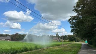 Sproeier tegen de elektriciteitsdraden in België 