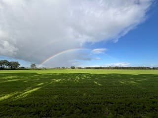 Dubbele regenboog net voor de regen! 