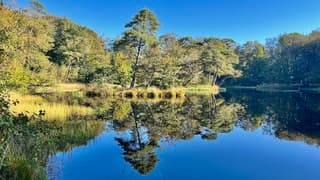 Lenteherfstdag. 11.00 uur: zon en windstil. Het water is een spiegel.