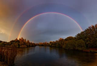 Fraaie regenboog vanavond 