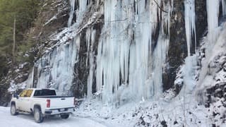 Canada bevroren waterval Jaap en Carola