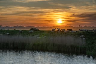 Zonsondergang boven Wieringen